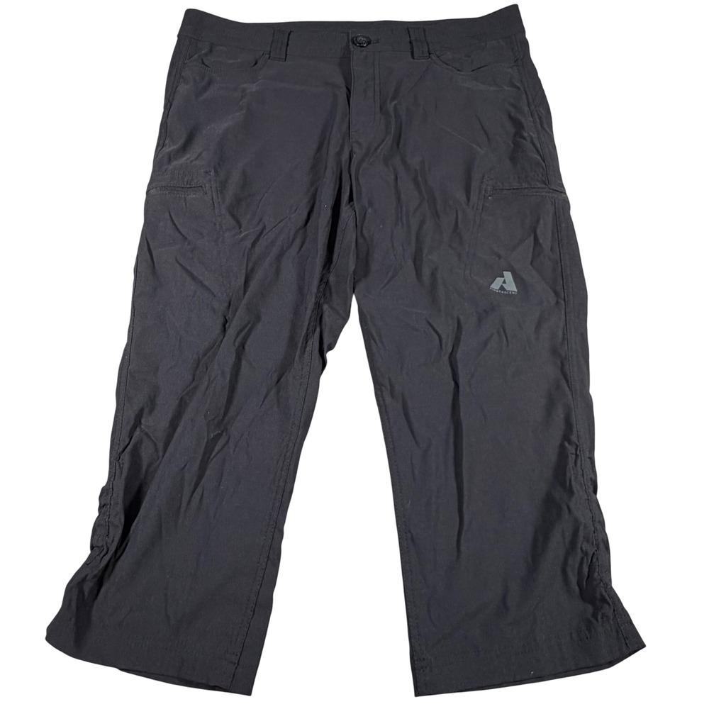 Eddie Bauer First Ascent Crop Pants Womens 10 (FITS 34x20.5) Black Hiking Cargo